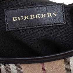 Pre Owned Burberry Beige/Brown Classic Check Small Brooklyn Hobo
