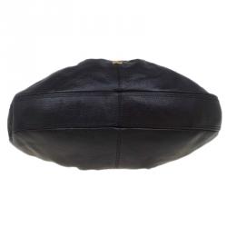 Pre Owned Burberry Black Leather Large Malika Hobo 