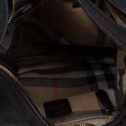 Pre Owned Burberry Black Leather Large Malika Hobo 