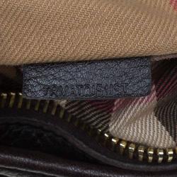 Pre Owned Burberry Black Leather Large Malika Hobo 