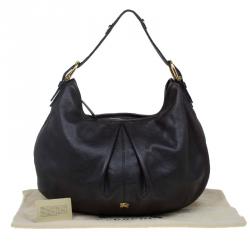 Pre Owned Burberry Black Leather Large Malika Hobo 