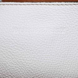 Pre Owned Burberry White Leather Buckle Detail Hobo