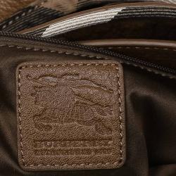Pre Owned Burberry Brown Leather Murphy Hobo 