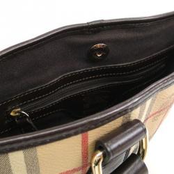 Pre Owned حقيبة بربري كاروهات هاي ماركت بحواف جلدية