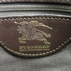 Pre Owned حقيبة بربري كاروهات هاي ماركت بحواف جلدية