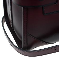 Pre Owned حقيبة بربري بولينغ جلد بريدل عنابي بأحزمة