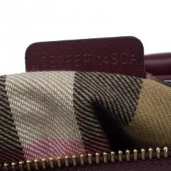 Pre Owned حقيبة بربري بولينغ جلد بريدل عنابي بأحزمة