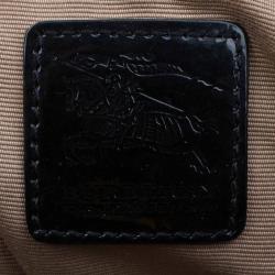 Pre Owned حقيبة بربري كانفاس كاروهات سوبرنوفا بيج/أسود مقوى