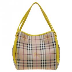 Burberry Haymarket Check Coated Canvas Canterbury Tote Bag Beige Cloth  ref.360450 - Joli Closet