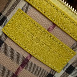 Pre Owned Burberry Beige/Yellow Classic Check Coated Canvas Canterbury Tote