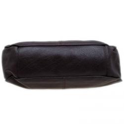 Pre Owned Burberry Dark Brown Buffalo Leather Lambeth Hobo