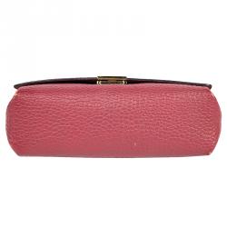 Pre Owned Burberry Permanganate Red Grained Leather Mildenhall Shoulder Bag