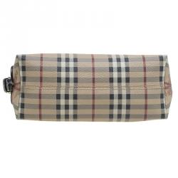 Burberry Beige Classic Check Coated Canvas Side Pocket Shoulder Bag