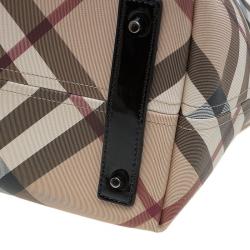 Pre Owned Burberry Beige/Black Supernova Check Large Nickie Tote