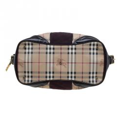 Pre Owned Burberry Beige/Brown Haymarket Check Wolfe Tote
