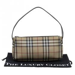 Pre Owned Burberry Beige Nova Check PVC Shoulder Bag