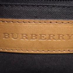 Pre Owned Burberry Brown Haymarket Check Coated Canvas Tote