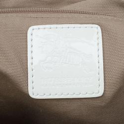 Burberry Beige/White Nova Check PVC Messenger Flap Bag