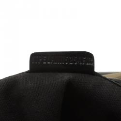 Pre Owned Burberry Black House Check Fabric and Leather Front Pocket Hobo