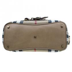 Pre Owned Burberry Beige Canvas House Check Prorsum Vintage Hobo