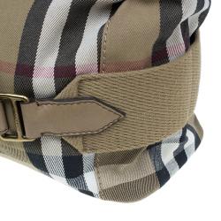 Pre Owned Burberry Beige Canvas House Check Prorsum Vintage Hobo
