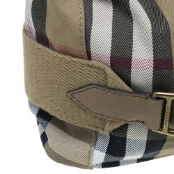 Pre Owned Burberry Beige Canvas House Check Prorsum Vintage Hobo