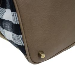 Pre Owned Burberry Beige Canvas House Check Prorsum Vintage Hobo