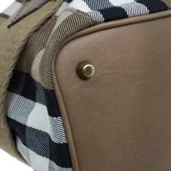 Pre Owned Burberry Beige Canvas House Check Prorsum Vintage Hobo