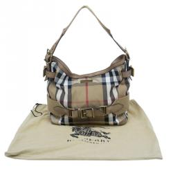 Pre Owned Burberry Beige Canvas House Check Prorsum Vintage Hobo