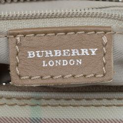 Pre Owned حقيبة بربري شيستر كانفاس مقوى كاروهات هاوس وردية