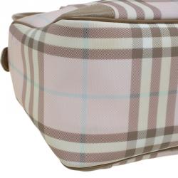 Pre Owned حقيبة بربري شيستر كانفاس مقوى كاروهات هاوس وردية