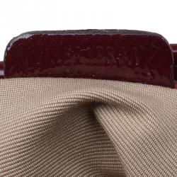 Pre Owned Burberry Burgundy Cartridge Nova Check Lowry Tote