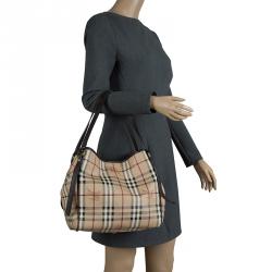 Burberry Beige Haymarket Check Coated Canvas Canterbury Tote