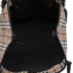 Pre Owned Burberry Beige Haymarket Check Coated Canvas Canterbury Tote