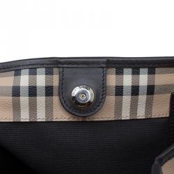 Pre Owned Burberry Beige Haymarket Check Coated Canvas Canterbury Tote