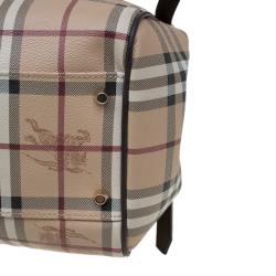 Pre Owned Burberry Beige Haymarket Check Coated Canvas Canterbury Tote