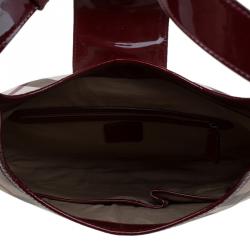Pre Owned Burberry Beige/Burgundy Nova Check Canvas Brooke Hobo