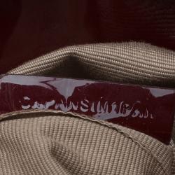 Pre Owned Burberry Beige/Burgundy Nova Check Canvas Brooke Hobo