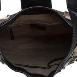 Pre Owned Burberry Black Nova Check Brooke Warrior Hobo