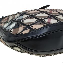 Pre Owned Burberry Black Nova Check Brooke Warrior Hobo