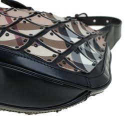 Pre Owned Burberry Black Nova Check Brooke Warrior Hobo
