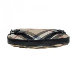 Pre Owned Burberry Beige/Black Nova Check Canvas Small Borton Hobo