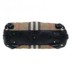 Pre Owned Burberry Black Quilted House Check Margaret Shoulder Bag