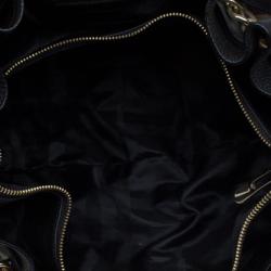 Pre Owned Burberry Black Quilted House Check Margaret Shoulder Bag