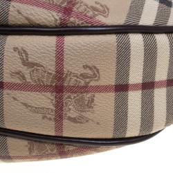 Pre Owned Burberry Beige Haymarket Check Canvas Rydal Hobo
