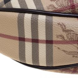 Pre Owned Burberry Beige Haymarket Check Canvas Rydal Hobo