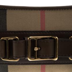 Pre Owned حقيبة بربري سلينغ كارتريدغ صغيرة قماش كاروهات هاوس فينتدج بنية