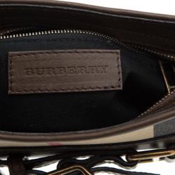 Pre Owned حقيبة بربري سلينغ كارتريدغ صغيرة قماش كاروهات هاوس فينتدج بنية