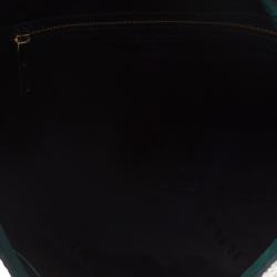 Pre Owned Burberry Emerald Green Grain Leather Lindburn Hobo