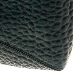 Pre Owned Burberry Emerald Green Grain Leather Lindburn Hobo